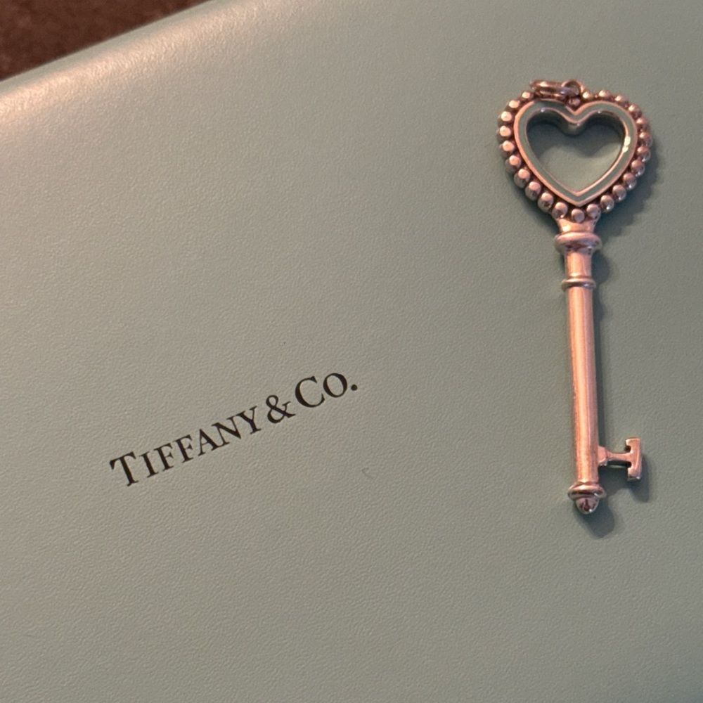 Tiffany & Co. Silver Heart Key Charm 2 inches
